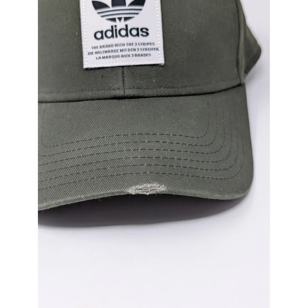Adidas Baseball Cap Dad Hat‎ Olive Green Cotton Adjustable Snapback Running Gym